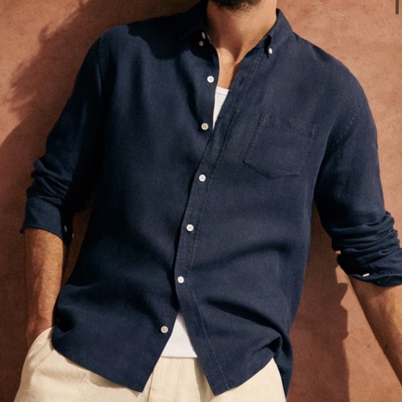 Sezane Other - COPY - Octobre Cotton Charlie Shirt in Navy